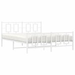 vidaXL Cadre de lit métal avec tête de lit/pied de lit blanc 150x200cm