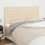 vidaXL Têtes de lit 4 Pièces Crème 90x5x78/88 cm Tissu