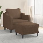 vidaXL Fauteuil avec repose-pied Marron 60 cm Tissu