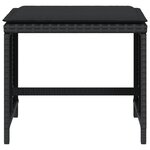 vidaXL Tabourets de jardin avec coussins 4 Pièces noir 40x40x35 cm rotin