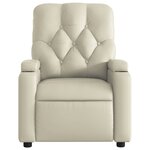 vidaXL Fauteuil inclinable électrique Crème Similicuir