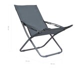 vidaXL Chaises pliables de plage 2 Pièces Tissu Gris