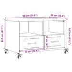 vidaXL Meuble TV vert olive 68x39x43 5 cm acier laminé à froid