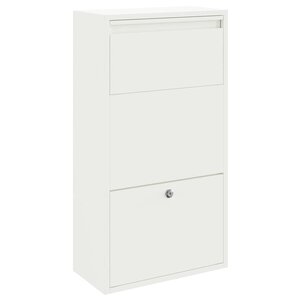 vidaXL Boîte de dépôt de colis avec porte Blanc 44 x 22 x 82 cm Acier