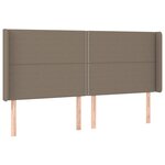 vidaXL Tête de lit avec oreilles Taupe 183x16x118/128 cm Tissu