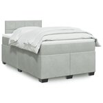 vidaXL Sommier à lattes de lit et matelas gris clair 120x190cm velours