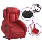 vidaXL Fauteuil inclinable de massage électrique rouge similicuir