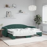 vidaXL Lit de jour avec lit gigogne vert foncé 80x200 cm velours