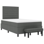 vidaXL Lit Box Spring avec matelas & banc gris foncé 120x190 cm tissu