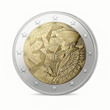 Pièce de monnaie 2 euro commémorative France 2022 - Programme Erasmus