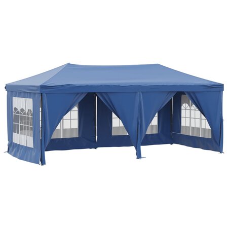 vidaXL Tente de réception pliable avec parois Bleu 3x6 m