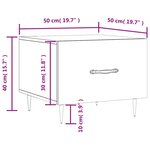 vidaXL Tables basses 2 Pièces chêne sonoma 50x50x40 cm bois d'ingénierie