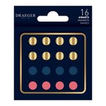 16 Aimants - Or/Bleu/Rose