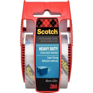 Ruban Adhésif d'Emballage Heavy Duty 48 mm x 20 mm Transparent sur Dévidoir SCOTCH