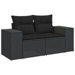 vidaXL Salon de jardin 11 Pièces avec coussins noir résine tressée