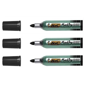 Marqueur Permanent MARKING ONYX 1482 Pointe Ogive Trait 1 5 mm Noir x 3 BIC