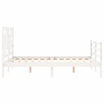 vidaXL Cadre de lit avec tête de lit blanc 120x200 cm bois massif