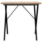 vidaXL Table à manger cadre en X 90x90x75 5cm bois de pin massif fonte