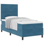 Lit box spring vidaXL avec matelas bleu foncé 100x200 cm velours