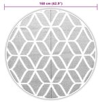 vidaXL Tapis d'extérieur gris Ø160 cm PP