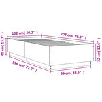 vidaXL Cadre de lit avec lumières LED chêne marron 100x200 cm