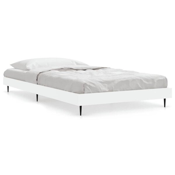 vidaXL Cadre de lit blanc 90x190 cm bois d'ingénierie