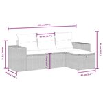 vidaXL Salon de jardin avec coussins 4Pièces mélange beige résine tressée