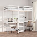 vidaXL Cadre de lit superposé sans matelas blanc 80x200 cm pin massif