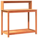 vidaXL Table de rempotage avec étagères marron bois massif de pin