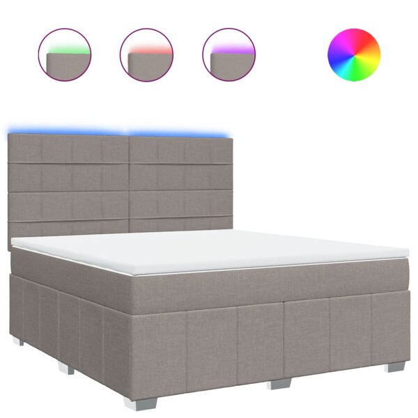 vidaXL Sommier à lattes de lit avec matelas Taupe 180x200 cm Tissu