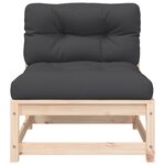 vidaXL Canapé de jardin avec coussins 2 places bois de pin massif