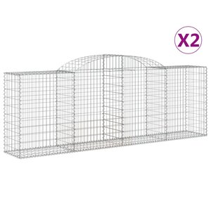 vidaXL Paniers à gabions arqués 2 Pièces 300x50x100/120 cm fer galvanisé