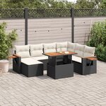 vidaXL Salon de jardin 8 Pièces avec coussins noir résine tressée