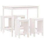 vidaXL Ensemble de bar de jardin 5 Pièces blanc bois massif de pin