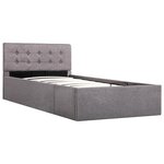 vidaXL Cadre de lit à stockage hydraulique Taupe Tissu 90x200 cm