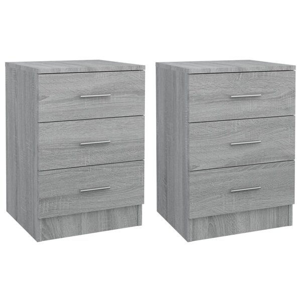vidaXL Tables de chevet 2 Pièces Sonoma gris 38x35x56cm Bois d'ingénierie
