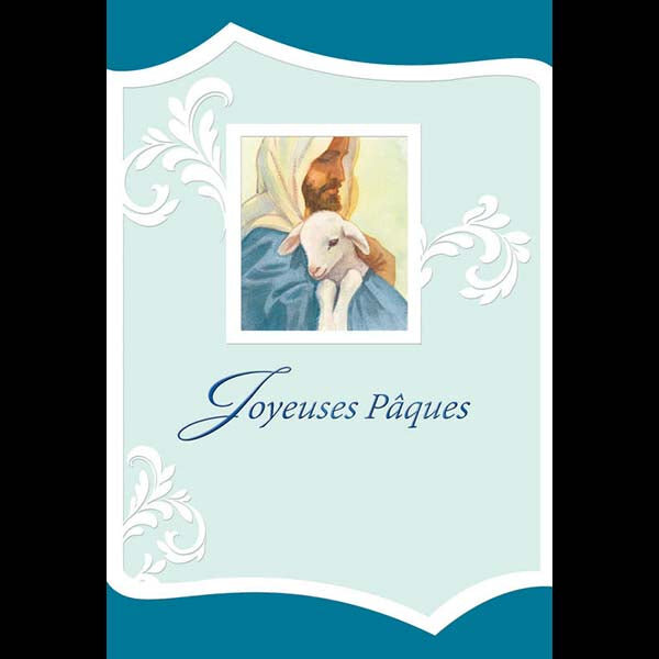 Carte De Pâques Bleue Joyeuses Pâques - Draeger paris