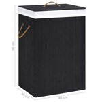 vidaXL Panier à linge avec une seule section bambou noir