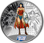 Pièce de monnaie en argent 1 dollar g 15.57 (1/2 oz) millésime 2022 justice league 2022 wonder woman