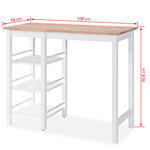 vidaXL Ensemble de bar 3 Pièces MDF Blanc