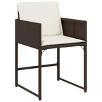 vidaXL Ensemble à manger de jardin avec coussins 13 Pièces marron rotin