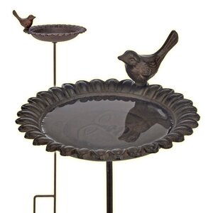 HI Fontaine pour oiseaux Fonte Marron