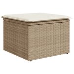 Ensemble de 6 Pièces de Canapé de Jardin avec Coussins Beige en Rattan Poly