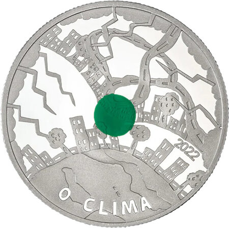 Pièce de monnaie en Argent 5 Euro g 13.65 Millésime 2022 Clima CLIMA