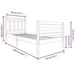 vidaXL Cadre de lit blanc bois massif 90x200 cm