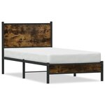vidaXL Cadre de lit en métal sans matelas chêne fumé 90x200 cm