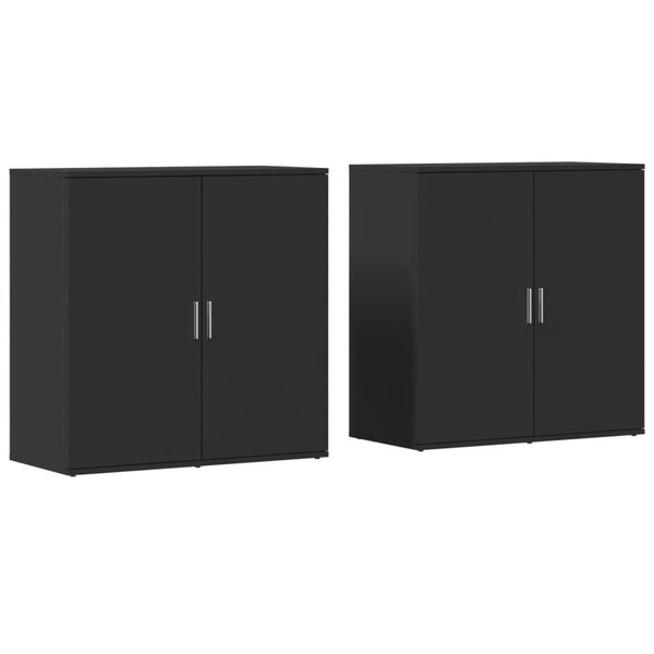 vidaXL Buffets 2 Pièces noir 79x38x80 cm bois d'ingénierie