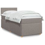 vidaXL Sommier à lattes de lit avec matelas Taupe 90x190 cm Tissu