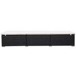 vidaXL Chaise longue avec coussin Résine tressée Noir