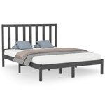 vidaXL Cadre de lit Gris Bois massif 150x200 cm Très grand